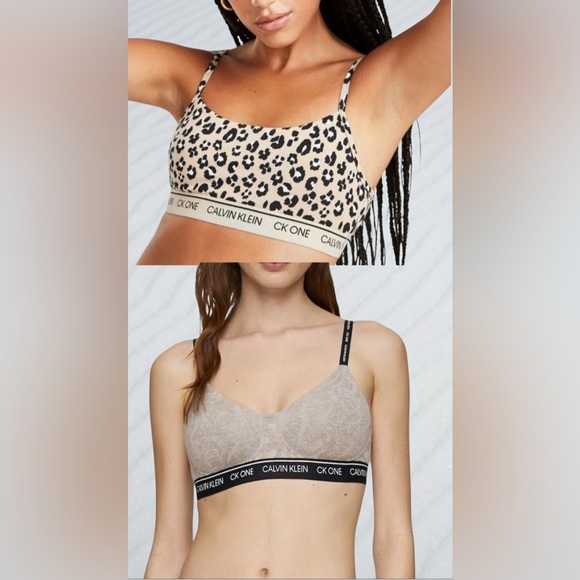 Calvin Klein bundle of Two New animal print bralettes size M - Picture 1 of 13